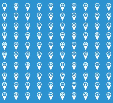 İşaretçi simge seti, mavi