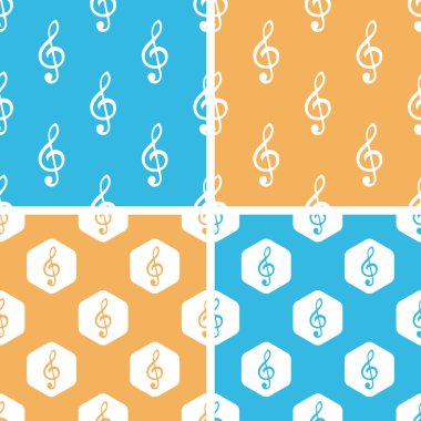 Tiz nota anahtarı desen seti, renkli