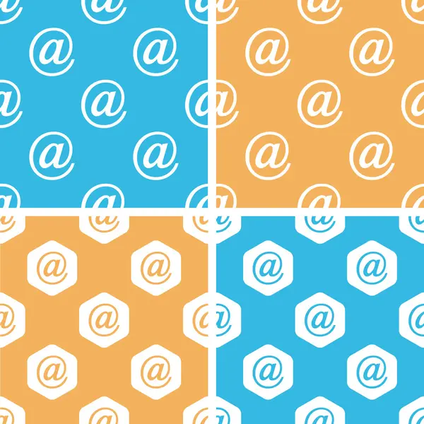 Conjunto de patrón de signo de correo electrónico, color — Vector de stock