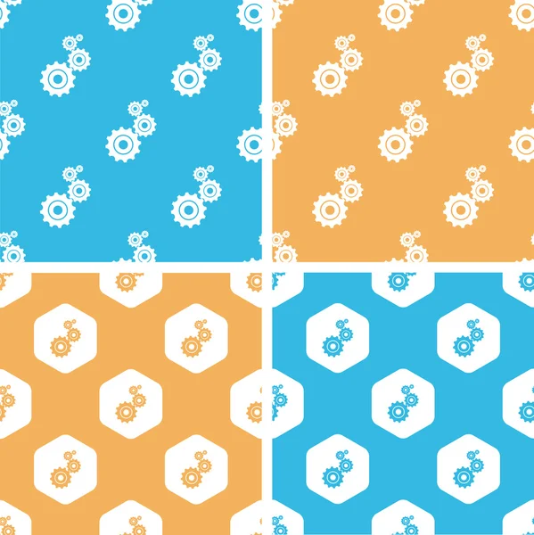 Gears pattern set, colored — Stock Vector
