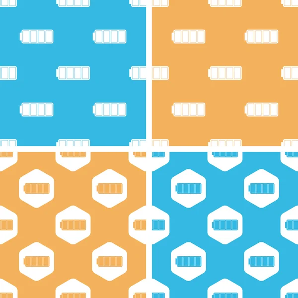 Full battery pattern set, colored — Stock Vector