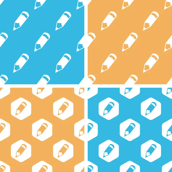 Pencil pattern set, colored — Stock Vector