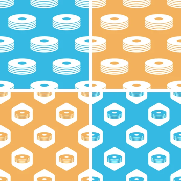 CD stack pattern set, colored — Stock Vector
