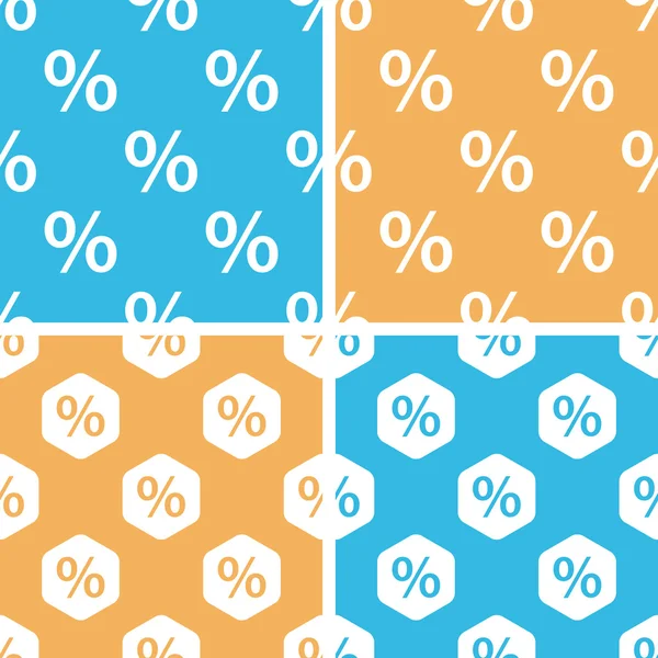 Ensemble de motifs en pourcentage, coloré — Image vectorielle