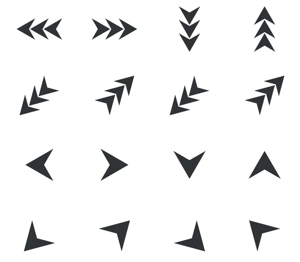 Ikona šipky sada 4, jednoduché — Stockový vektor