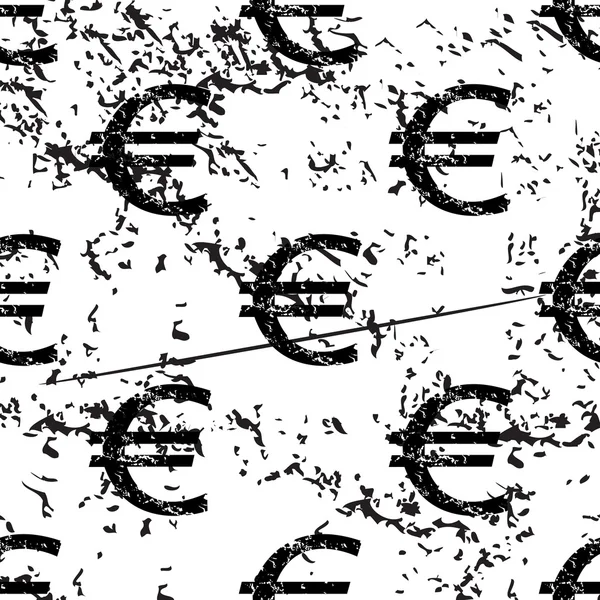 Euro Pattern Grunge, monochrom — Stockvektor