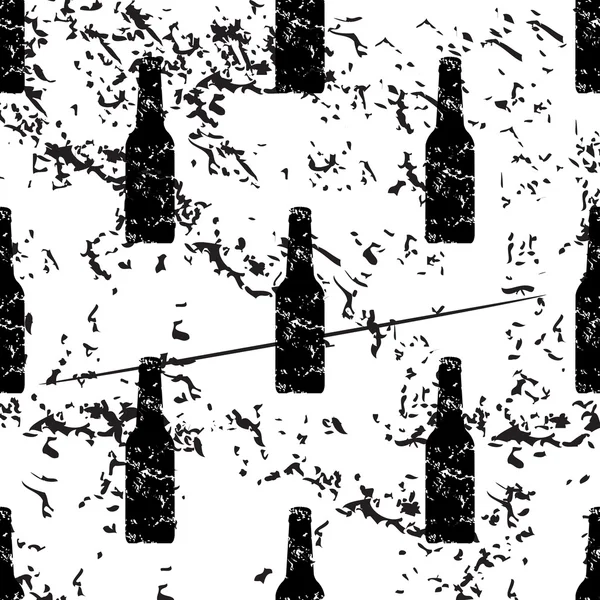 Modèle de bouteille, grunge, monochrome — Image vectorielle