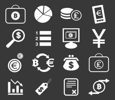 3, tek renkli Finans Icon set