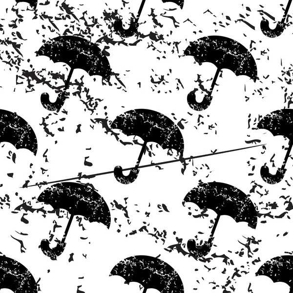傘のパターン、グランジ、モノクロ — ストックベクタ