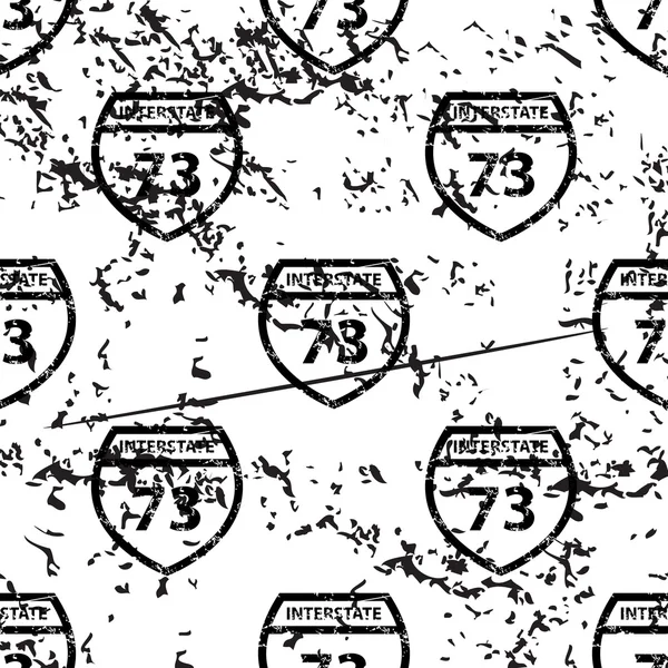 Interstate 73 pattern, grunge, monochrome — Stock Vector