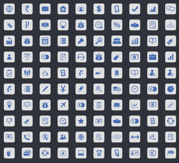 Ensemble icône d'entreprise, carré — Image vectorielle