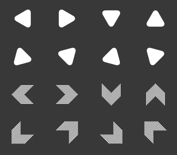 Pijl pictogrammenset 5, zwart-wit — Stockvector