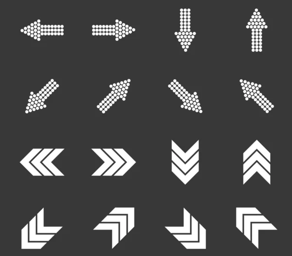 Pijl pictogrammenset 6, zwart-wit — Stockvector
