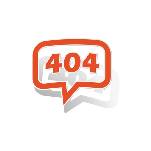 404 meddelandet klistermärke, orange — Stock vektor