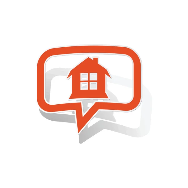Huis bericht sticker, oranje — Stockvector