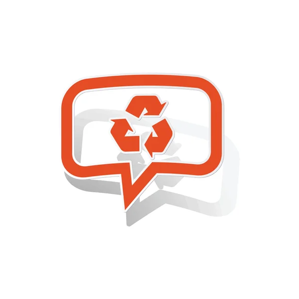 Autocollant de message de recyclage, orange — Image vectorielle