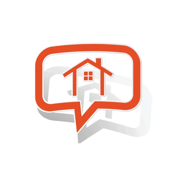 Cottage bericht sticker, oranje — Stockvector