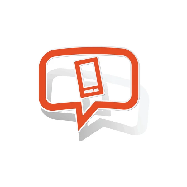 Smartphone üzenet matrica, narancs — Stock Vector