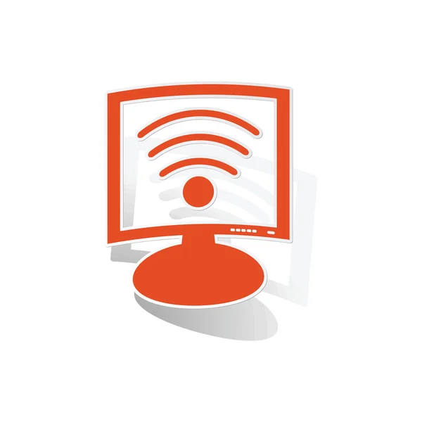 Wi-Fi monitor klistermärke, orange — Stock vektor