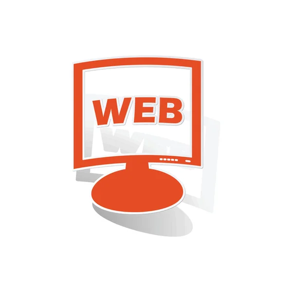 Web-Monitor Aufkleber, orange — Stockvektor