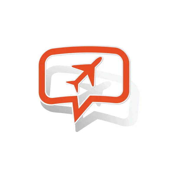 Autocollant message avion, orange — Image vectorielle