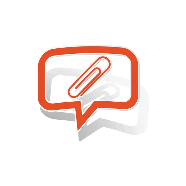 Paperclip bericht sticker, oranje — Stockvector