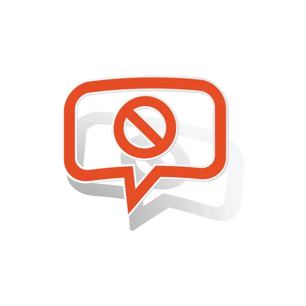 AUCUN autocollant message, orange — Image vectorielle