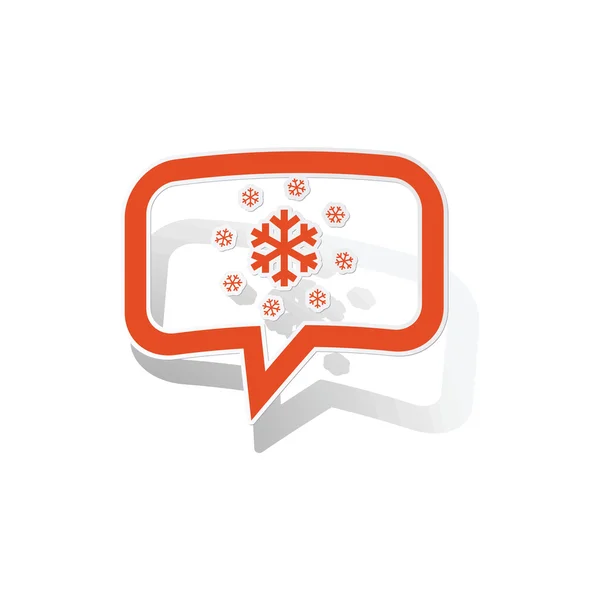 Sneeuw bericht sticker, oranje — Stockvector