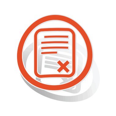 Belge işareti etiket, turuncu reddetti