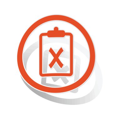 Negatif sonuç işareti etiket, turuncu