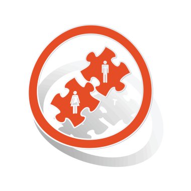 İnsanlar işareti etiket, turuncu bulmaca