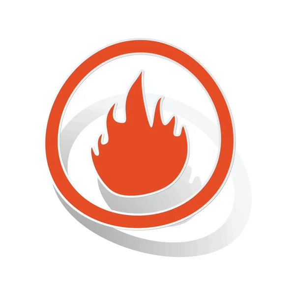 Fire sign sticker, orange — Stock Vector
