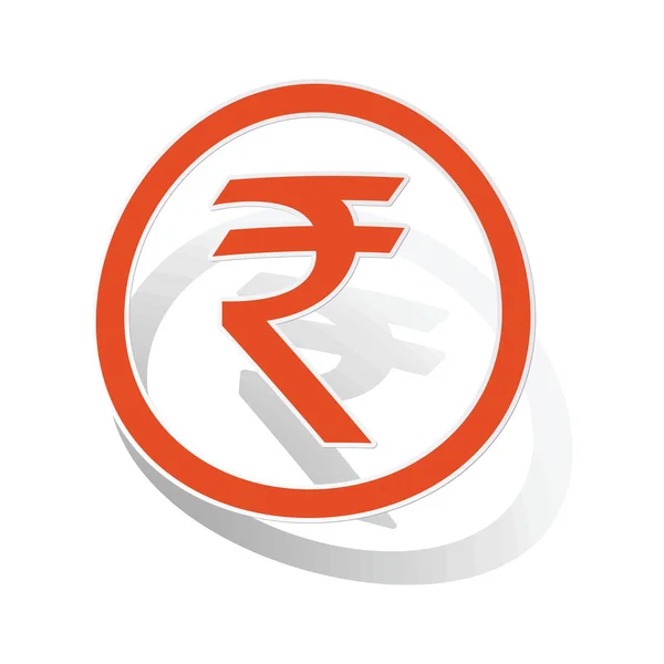 Indian rupee sign sticker, orange — Stock Vector