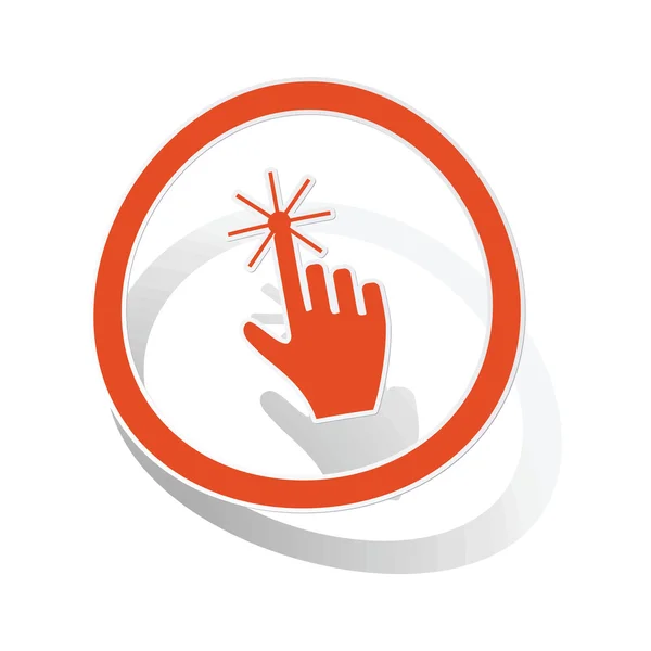 Pegatina de signo de cursor de mano, naranja — Vector de stock