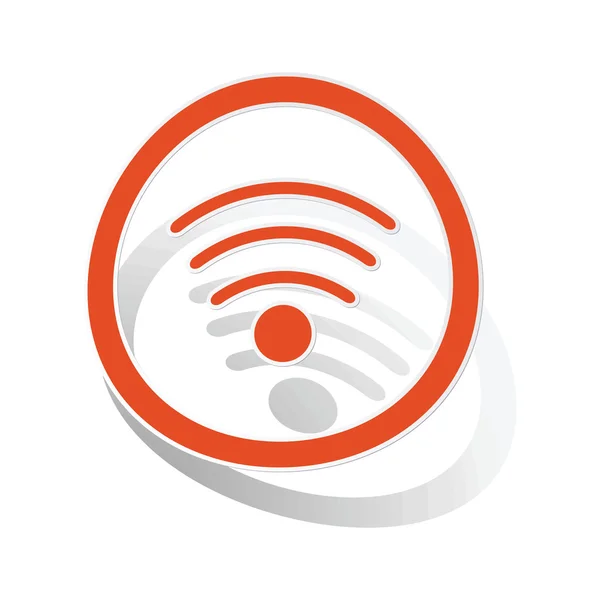 Wi-Fi teken sticker, oranje — Stockvector