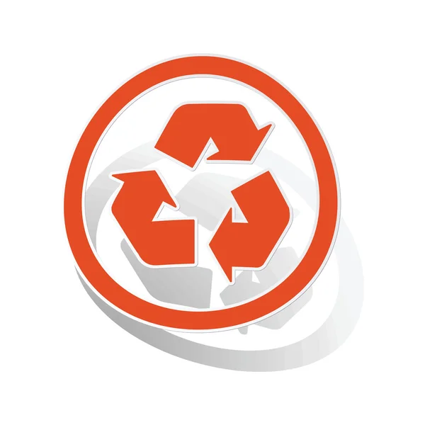 Pegatina de signo de reciclaje, naranja — Vector de stock