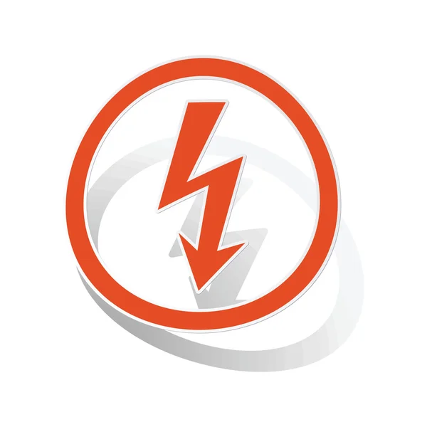 Voltage sign sticker, orange — Stock Vector