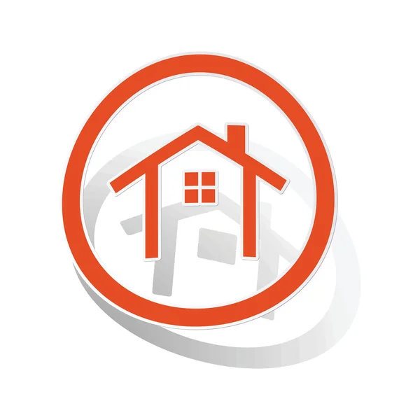 Cottage teken sticker, oranje — Stockvector