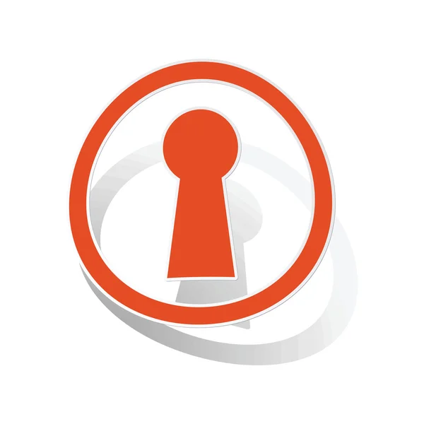 Sleutelgat teken sticker, oranje — Stockvector
