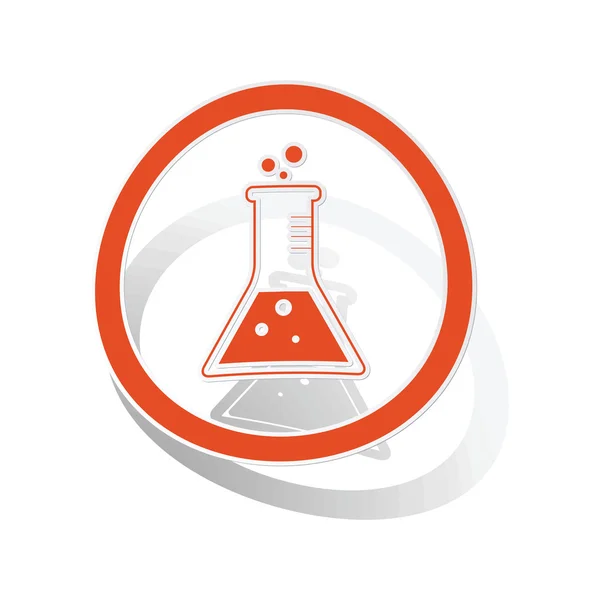 Sinal de frasco cónico adesivo, laranja — Vetor de Stock