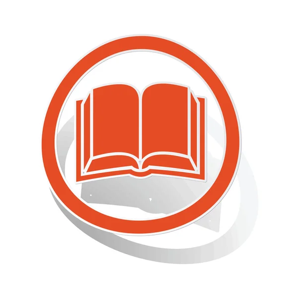 Autocollant signe de livre, orange — Image vectorielle