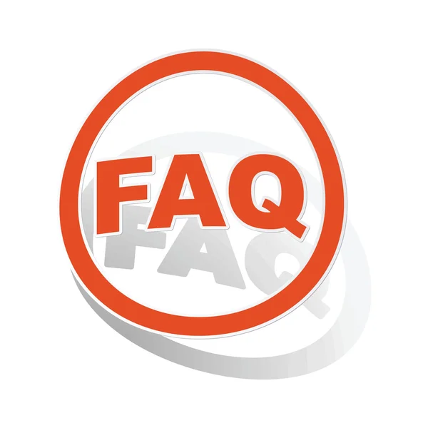 Pegatina de signo de FAQ, naranja — Archivo Imágenes Vectoriales