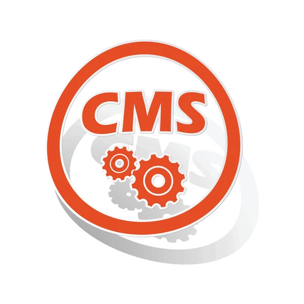 CMS instellingen ondertekenen sticker, oranje — Stockvector