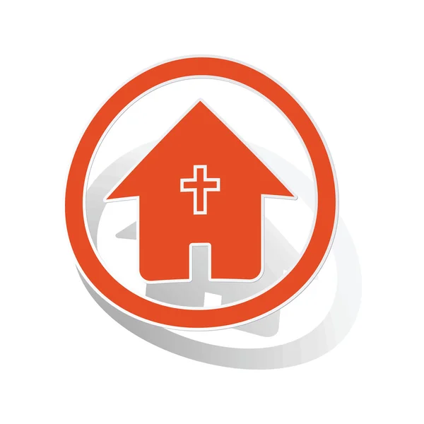 Christian house sign sticker, orange — Stock Vector