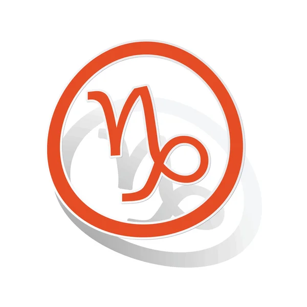 Autocollant signe Capricorne, orange — Image vectorielle