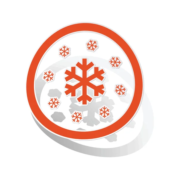 Etiqueta engomada signo de nieve, naranja — Vector de stock