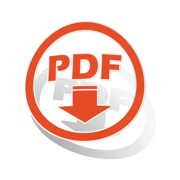 PDF download sign sticker, orange — Stock Vector