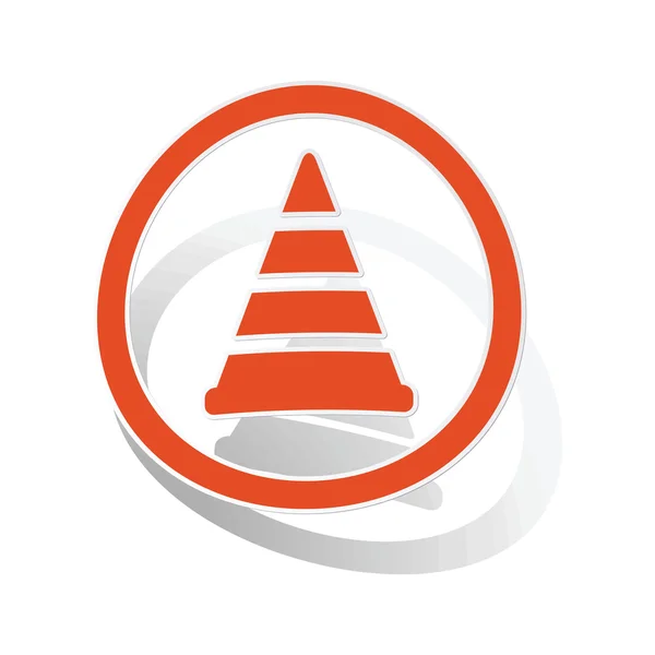 Traffic cone sign sticker, orange — Stock Vector