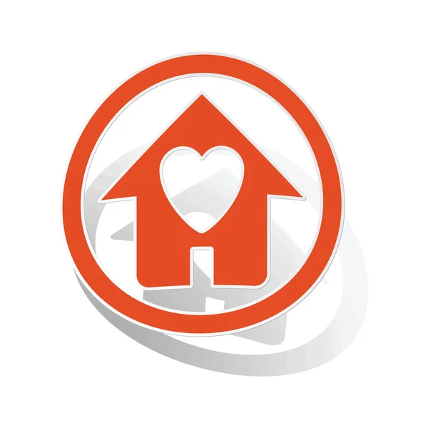 Love house sign Aufkleber, orange — Stockvektor