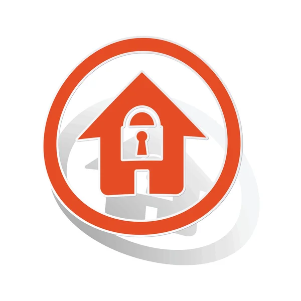 Låst house tecken klistermärke, orange — Stock vektor